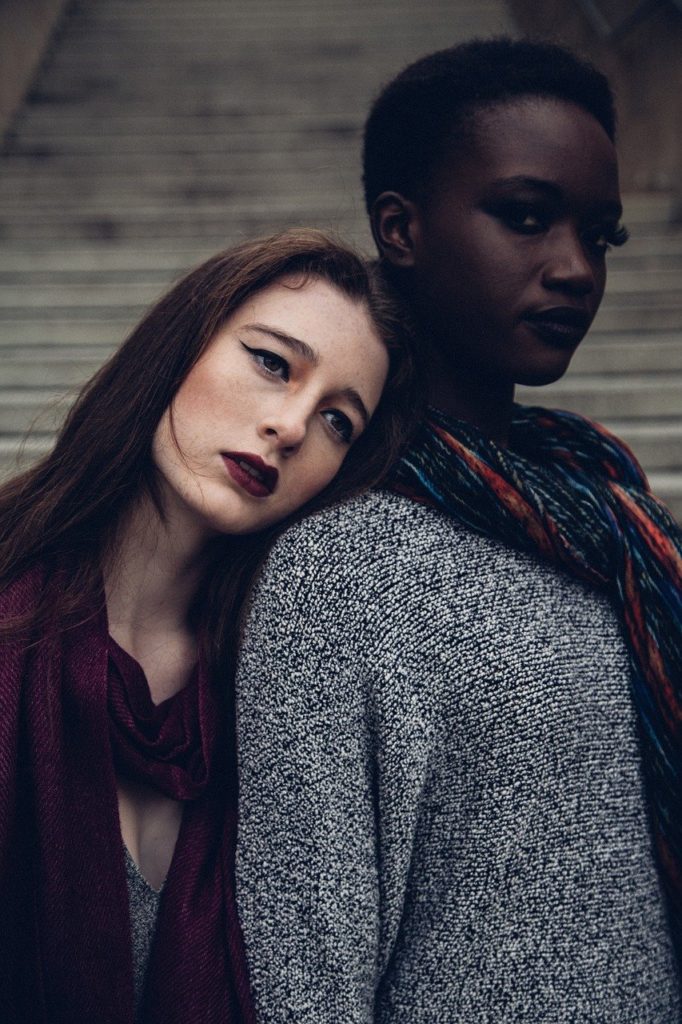 two women, fashion, female
